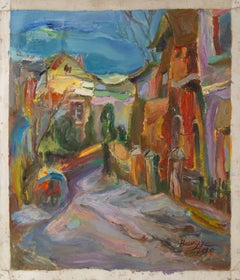 Ye Huang Paisaje Original Óleo Sobre Lienzo "Un rincón de la ciudad vieja"