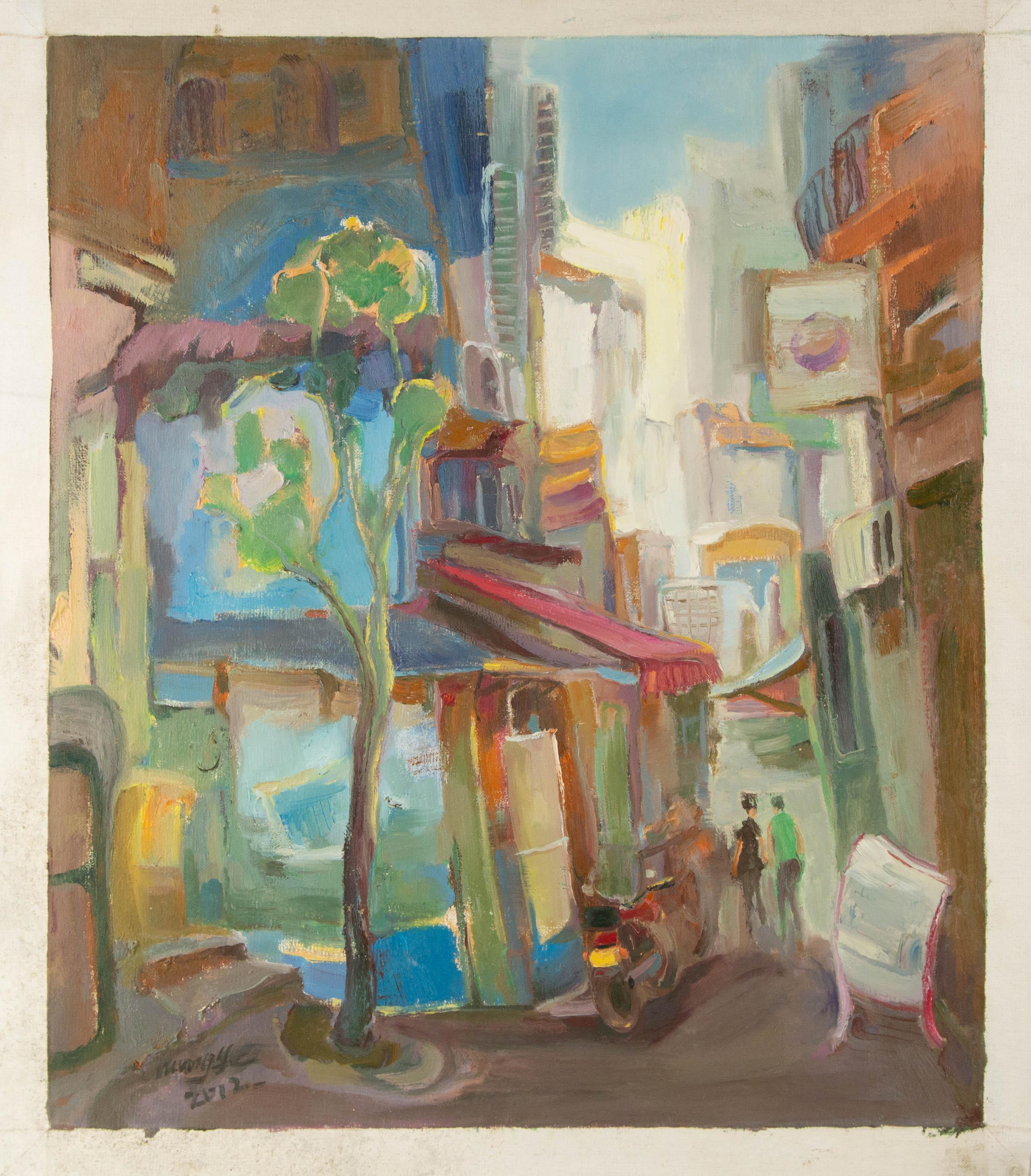 Ye Huang Landschaft Original Öl auf Leinwand 