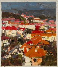 Ye Huang Landscape Original Oil On Canvas "Marina City"