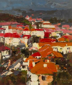 Ye Huang Landscape Original Oil On Canvas "Marina City"