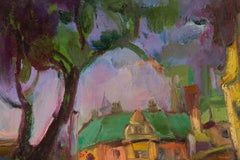 Ye Huang Landscape Original Oil On Canvas "Old Houses"