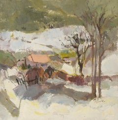 Ye Huang Landschaft Original Öl auf Leinwand "Warmer Wintertag IV"