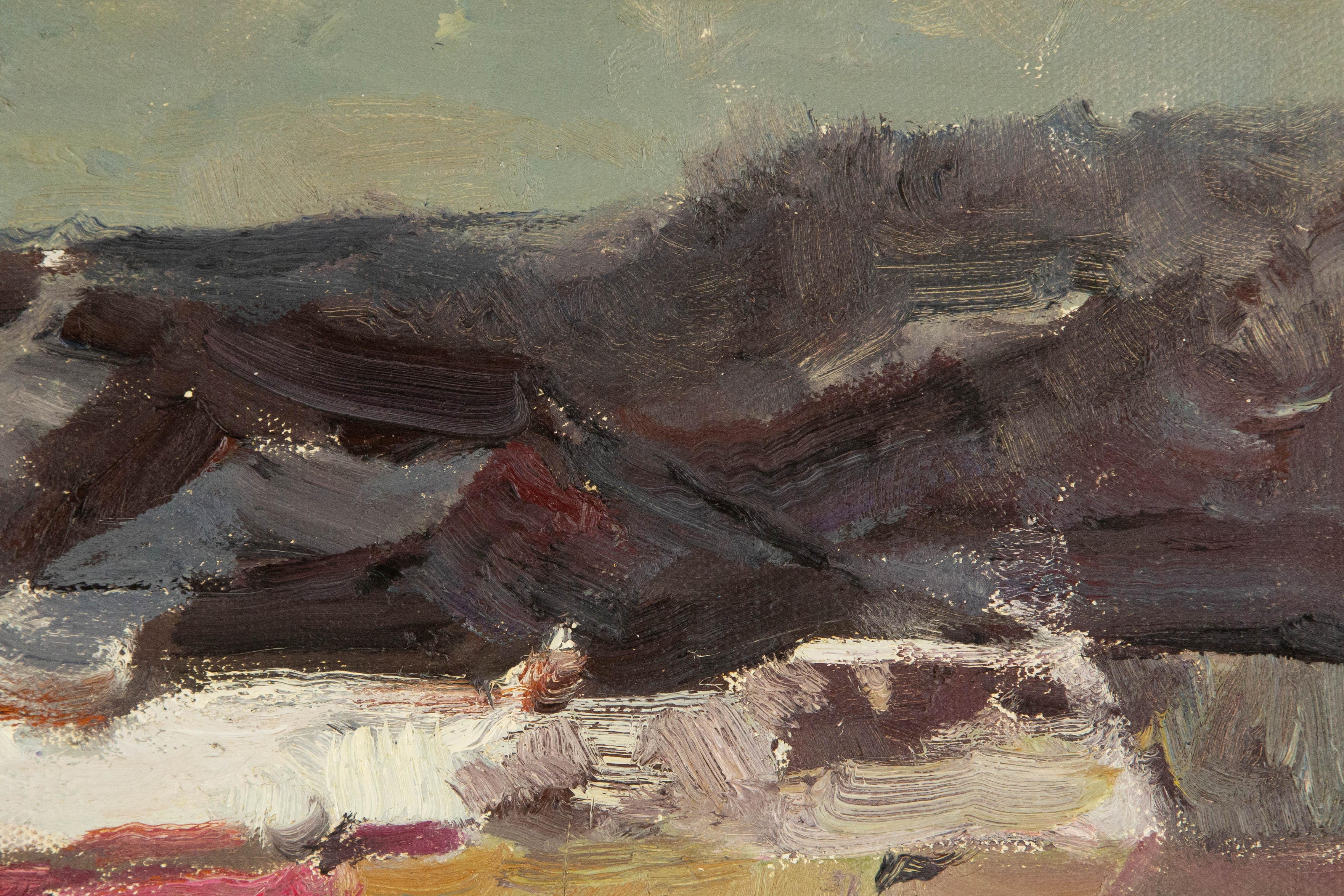 Ye Huang Landschaft, Original, Ölgemälde auf Leinwand, „Warmiger Winter“ im Angebot 3