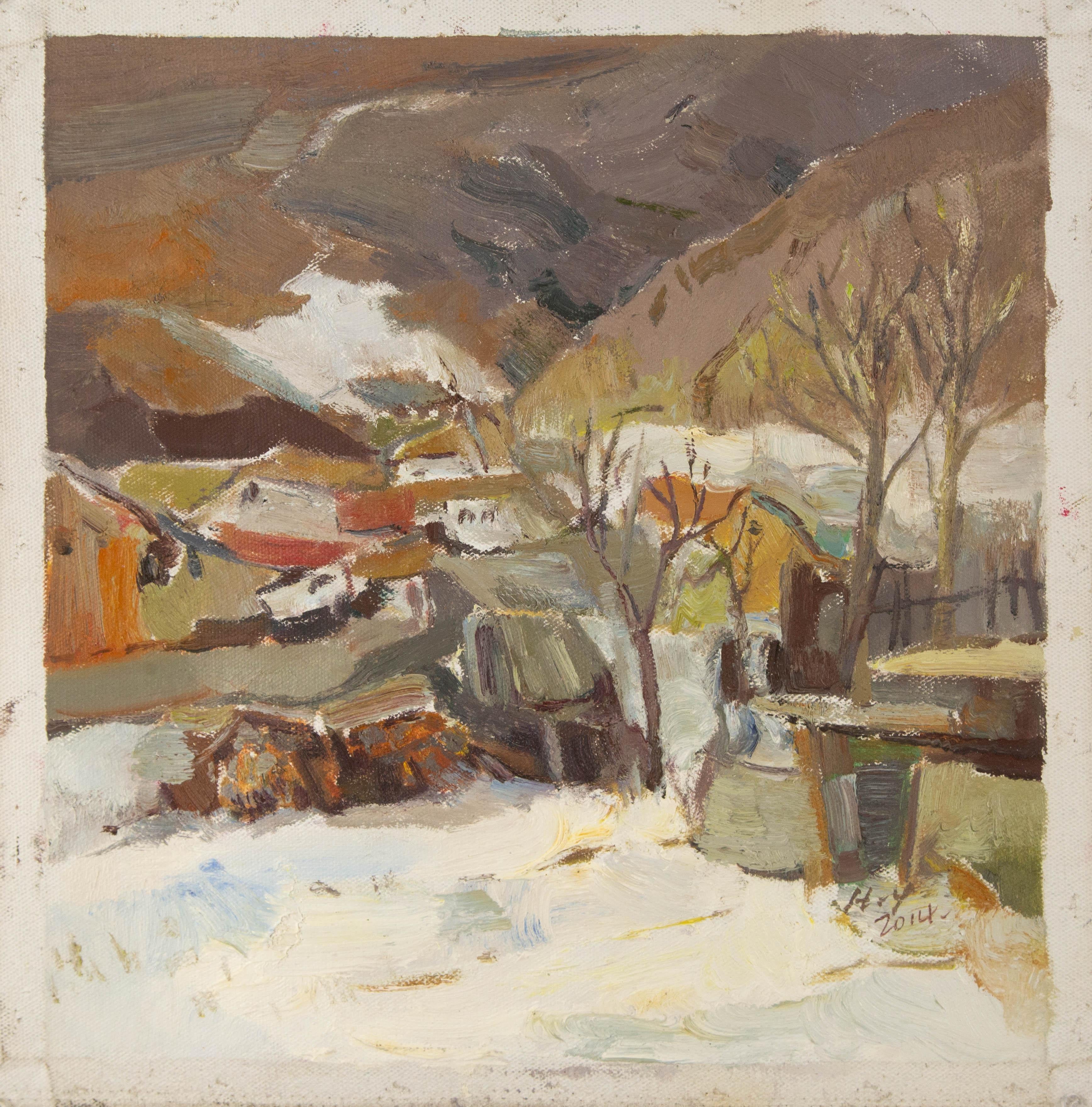 Ye Huang Landschaft Original Öl auf Leinwand 