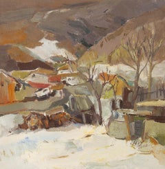 Ye Huang Landschaft Original Öl auf Leinwand "Warm Winter V"