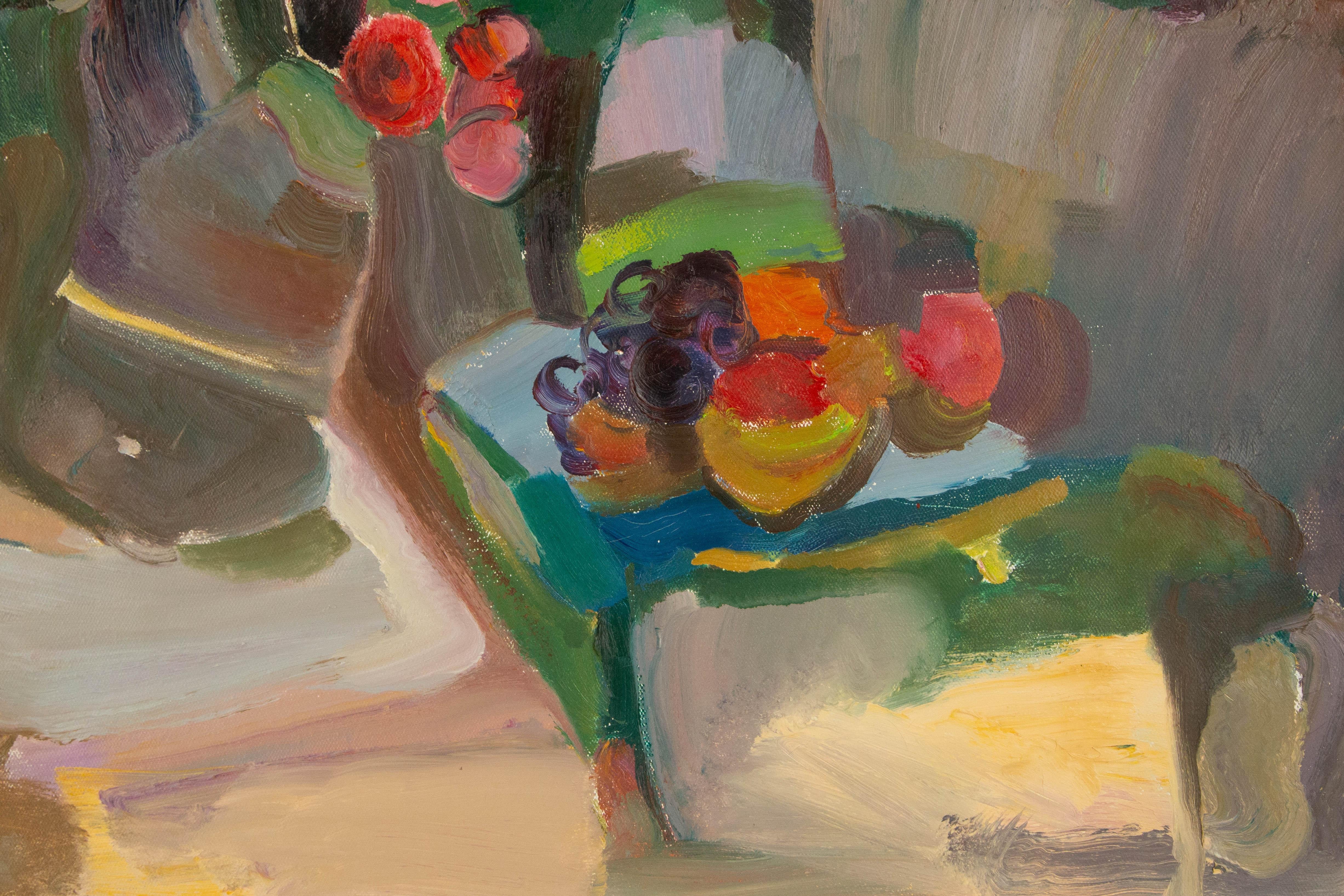 Ye Huang Stillleben Original Ölgemälde auf Leinwand „Wilde Blumen in meiner Vase“ im Angebot 4