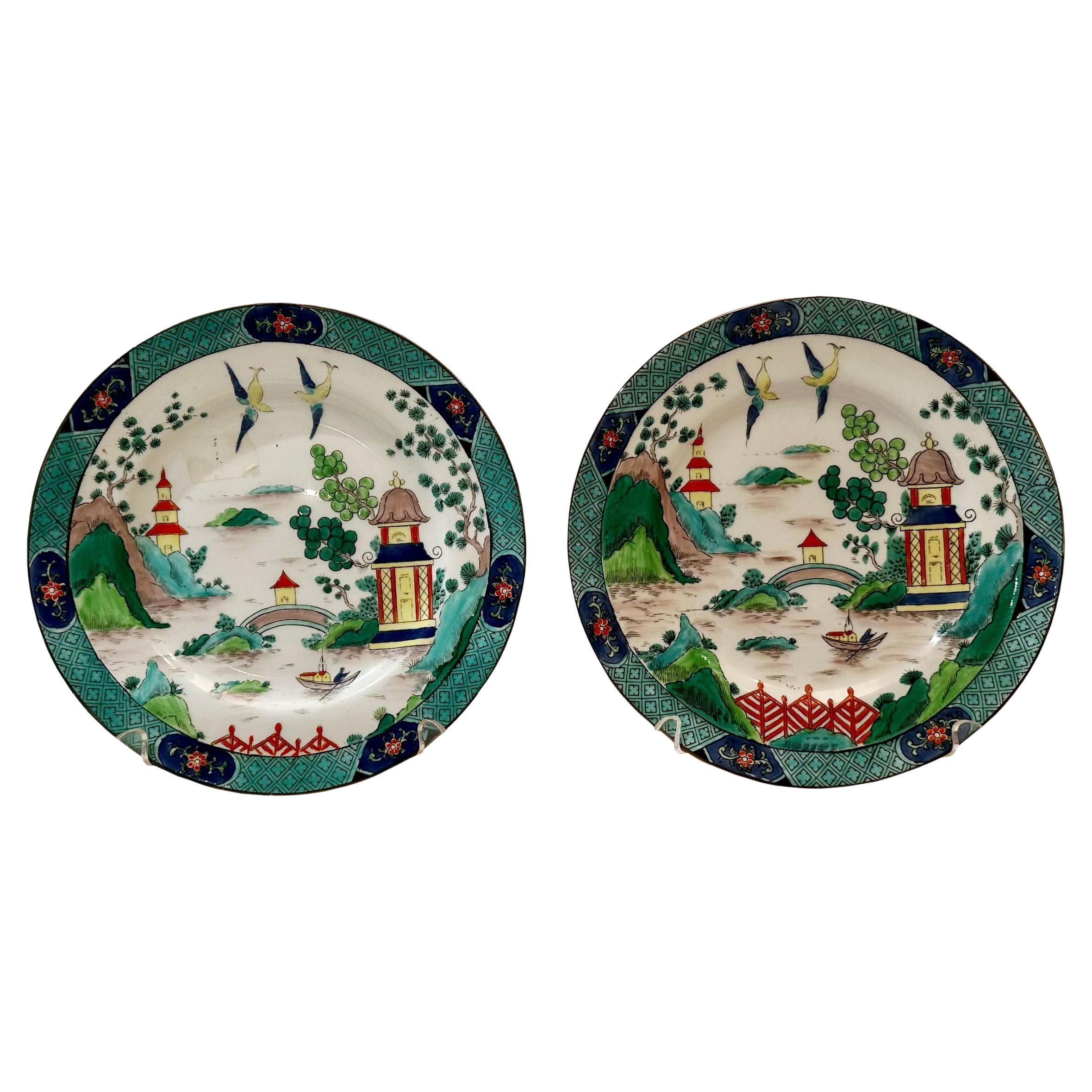 Ye Old Willow Crown Staffordshire Plates  For Sale