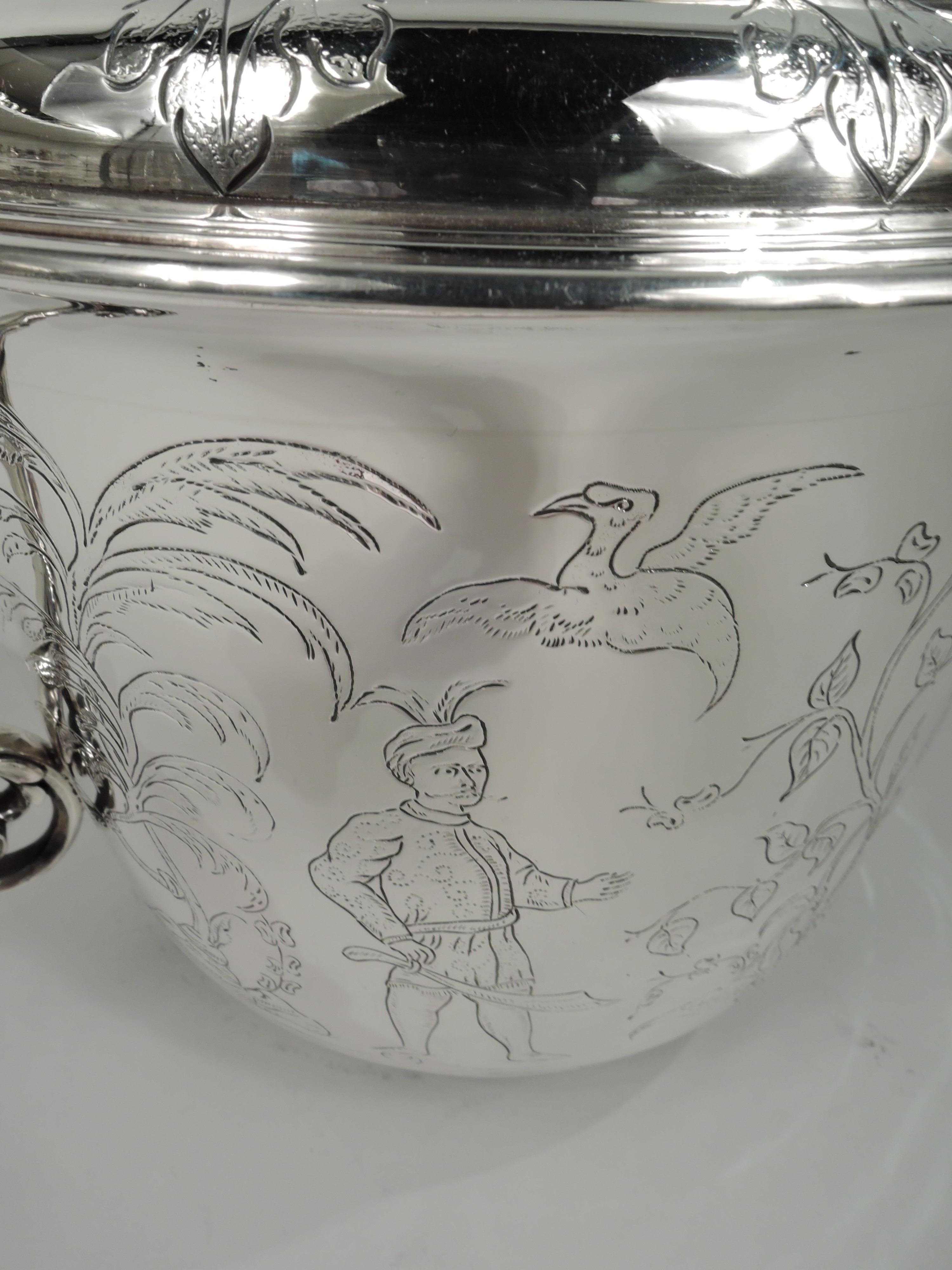 Ye Olde English Sterling Silver Porringer Ice Bucket by Comyns For Sale 3