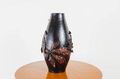 Ye Zhi Ping Vase, Antique Copper by Robert Kuo, Hand Repousse, Limited Edition