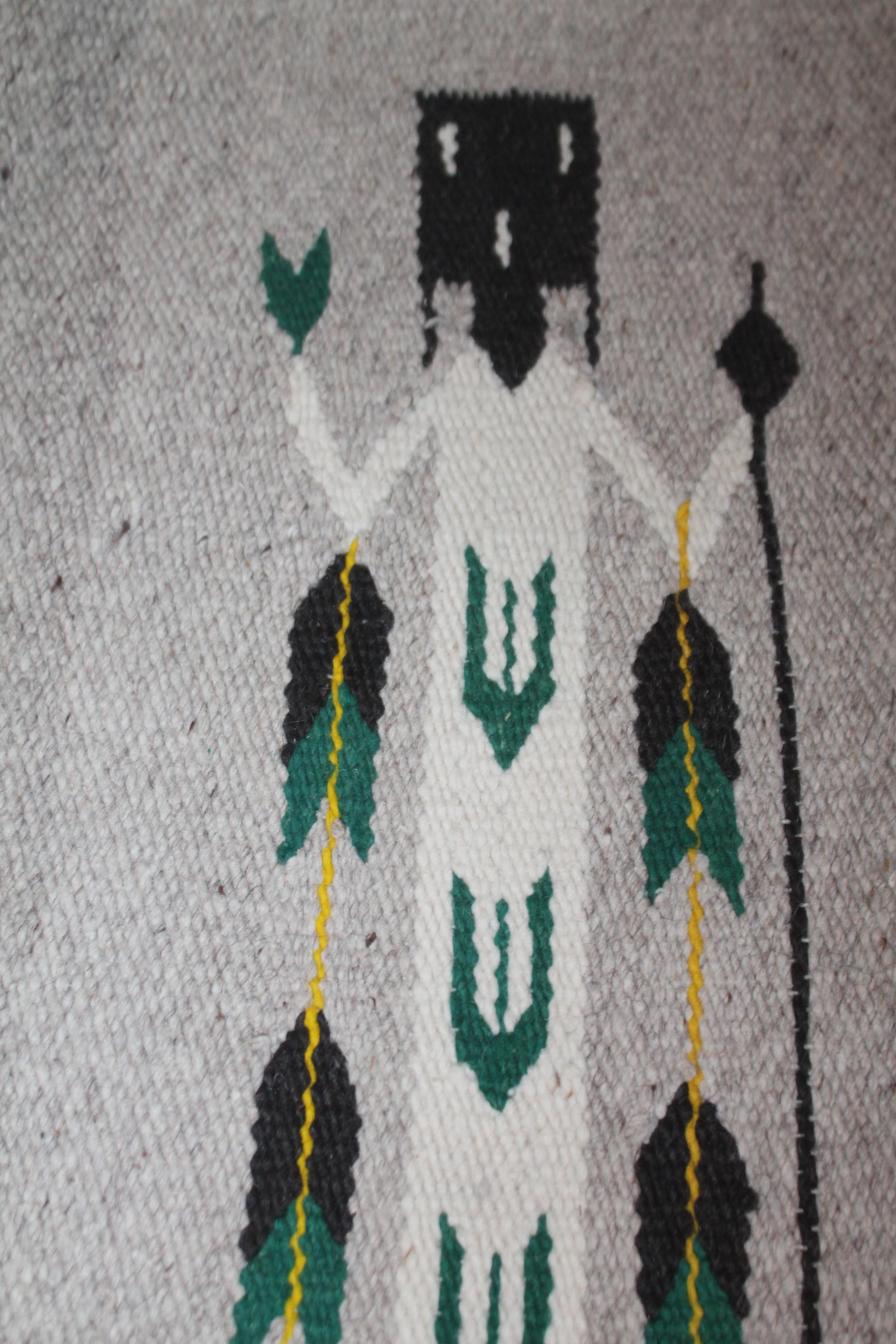 Yei Navajo Indian Weaving In Good Condition For Sale In Los Angeles, CA