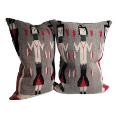 Yea Navajo Indian Weaving Pillows, paire