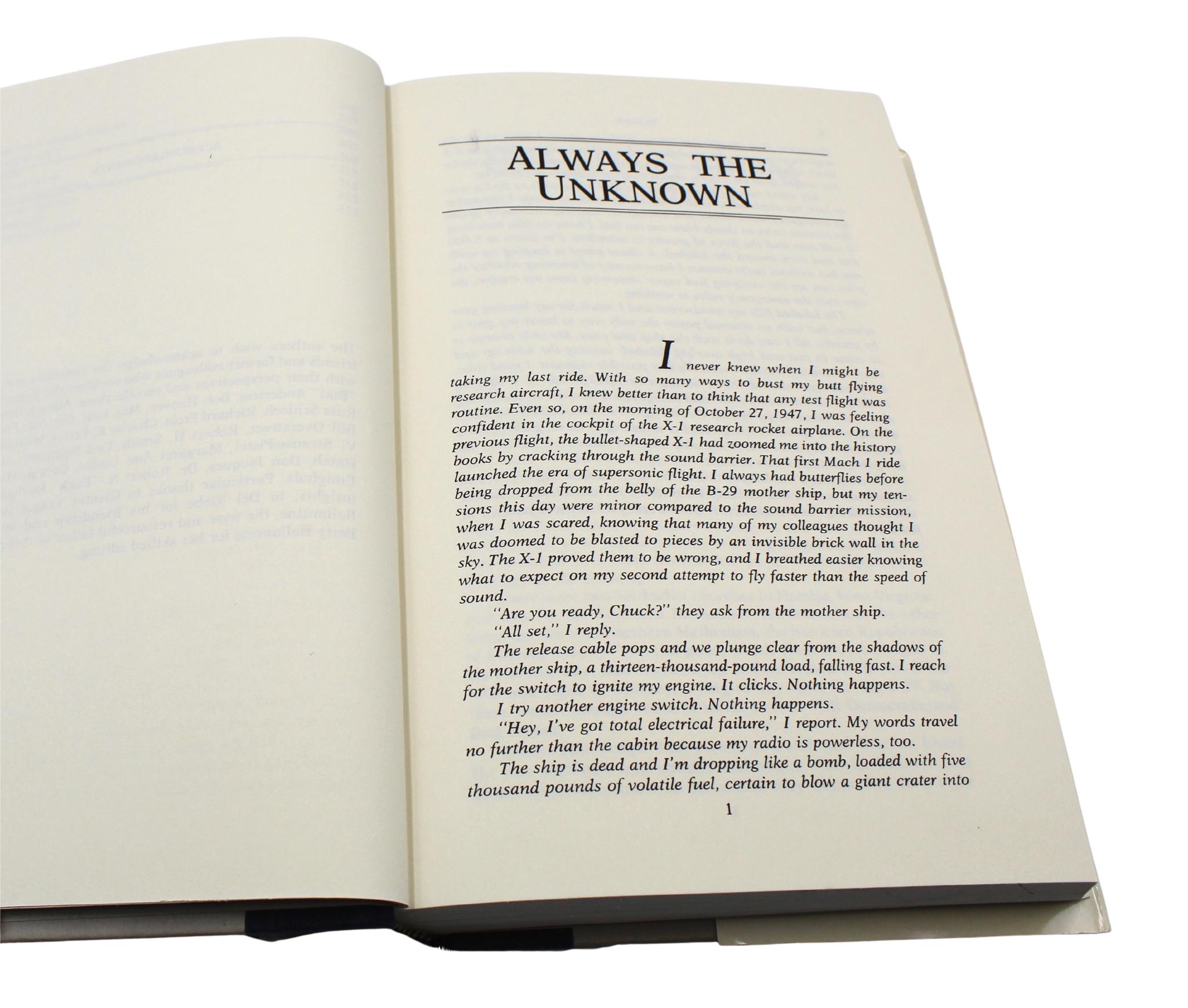 Papier Yeager, une autobiographie, signée par Chuck Yeager, troisième édition, 1985 en vente