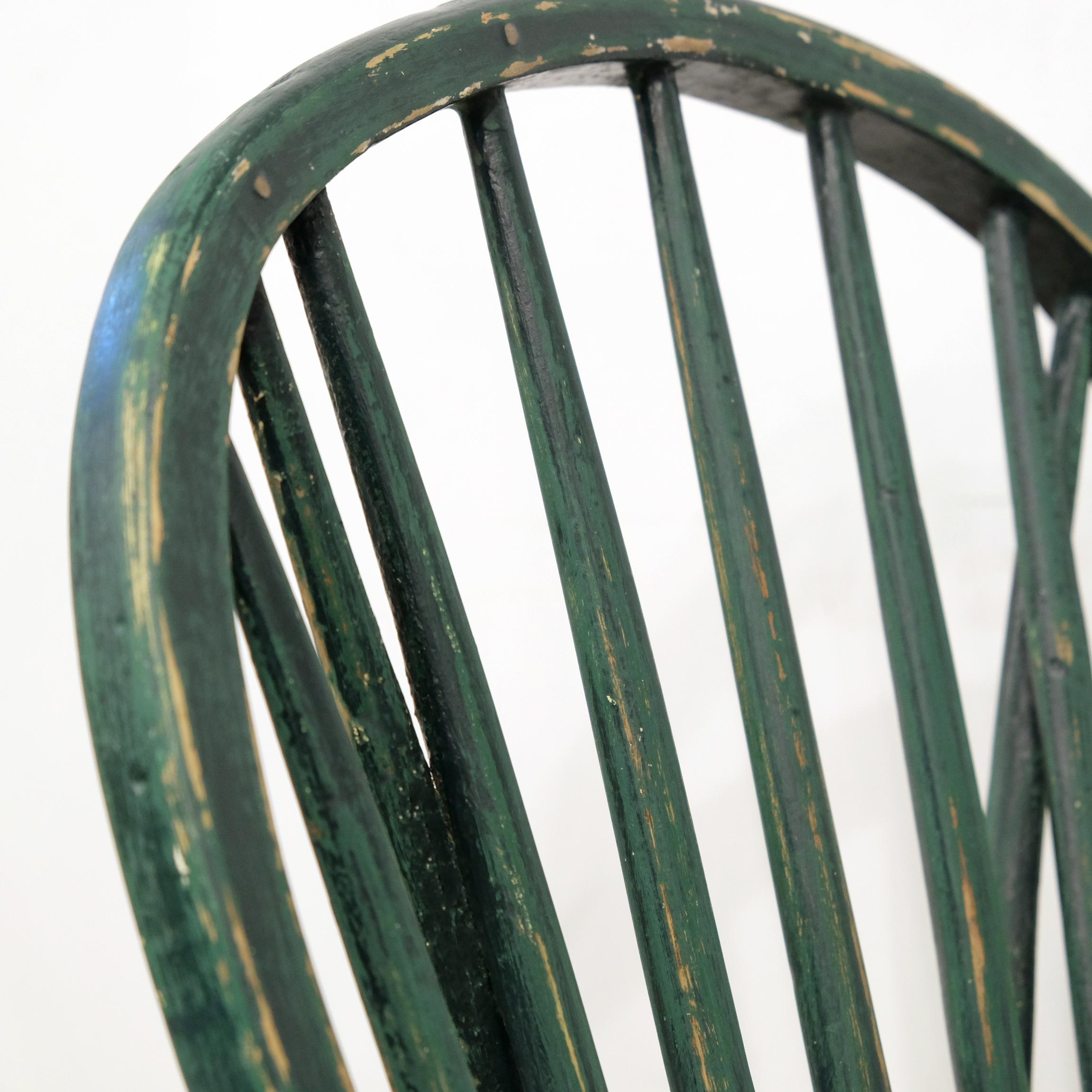 British Yealmpton Side Chair, Old Green Paint, English, West Country, 1820s, Country
