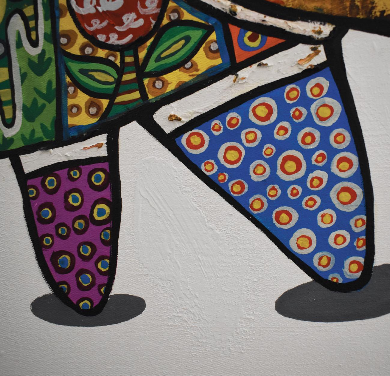 La beauté des cultures ethniques d'Asie du Sud-Est, style brut de Dubuffet - Painting de Yeanni Koo