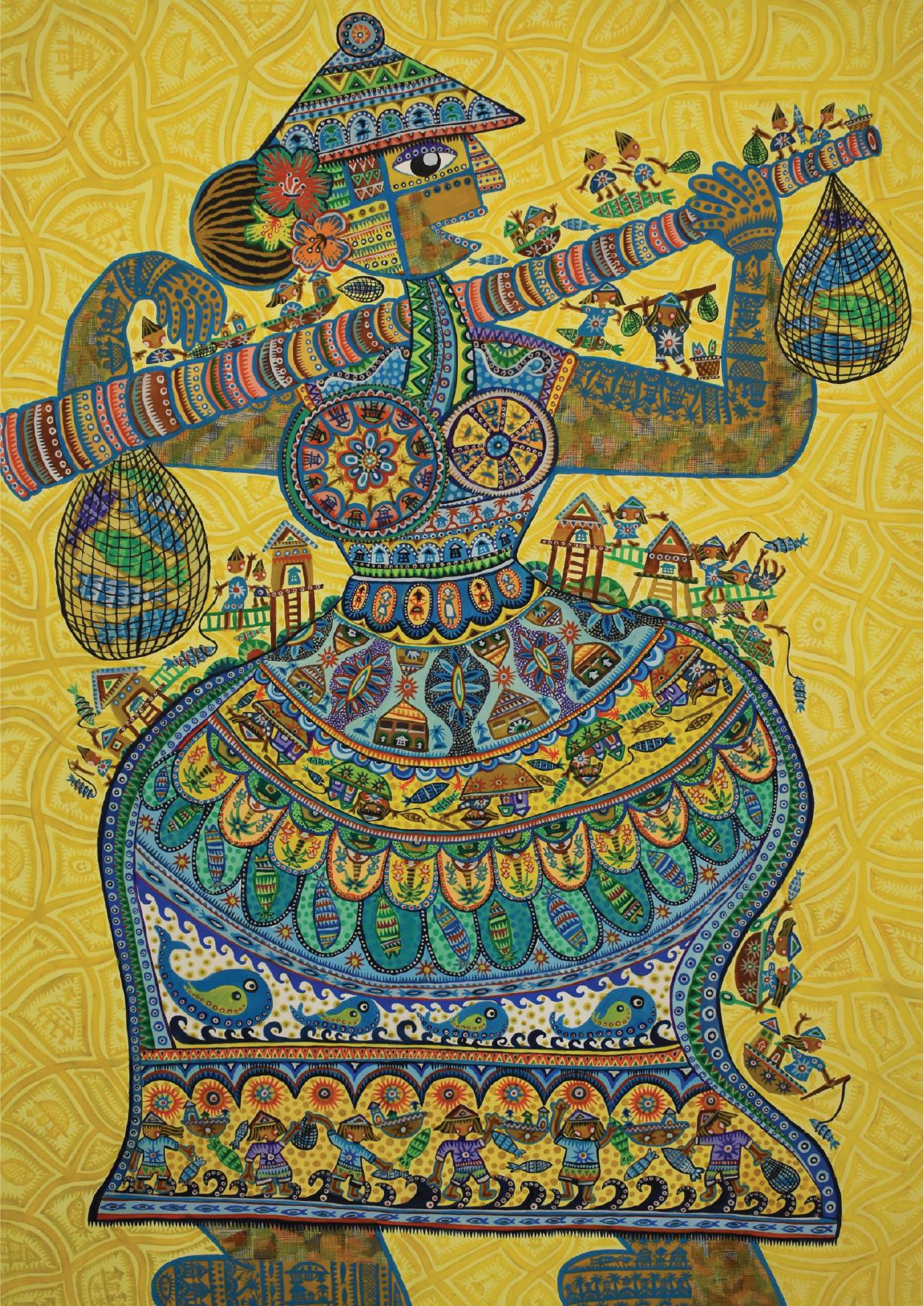 Bellezza delle culture etniche del sud-est asiatico, stile art brut di Dubuffet