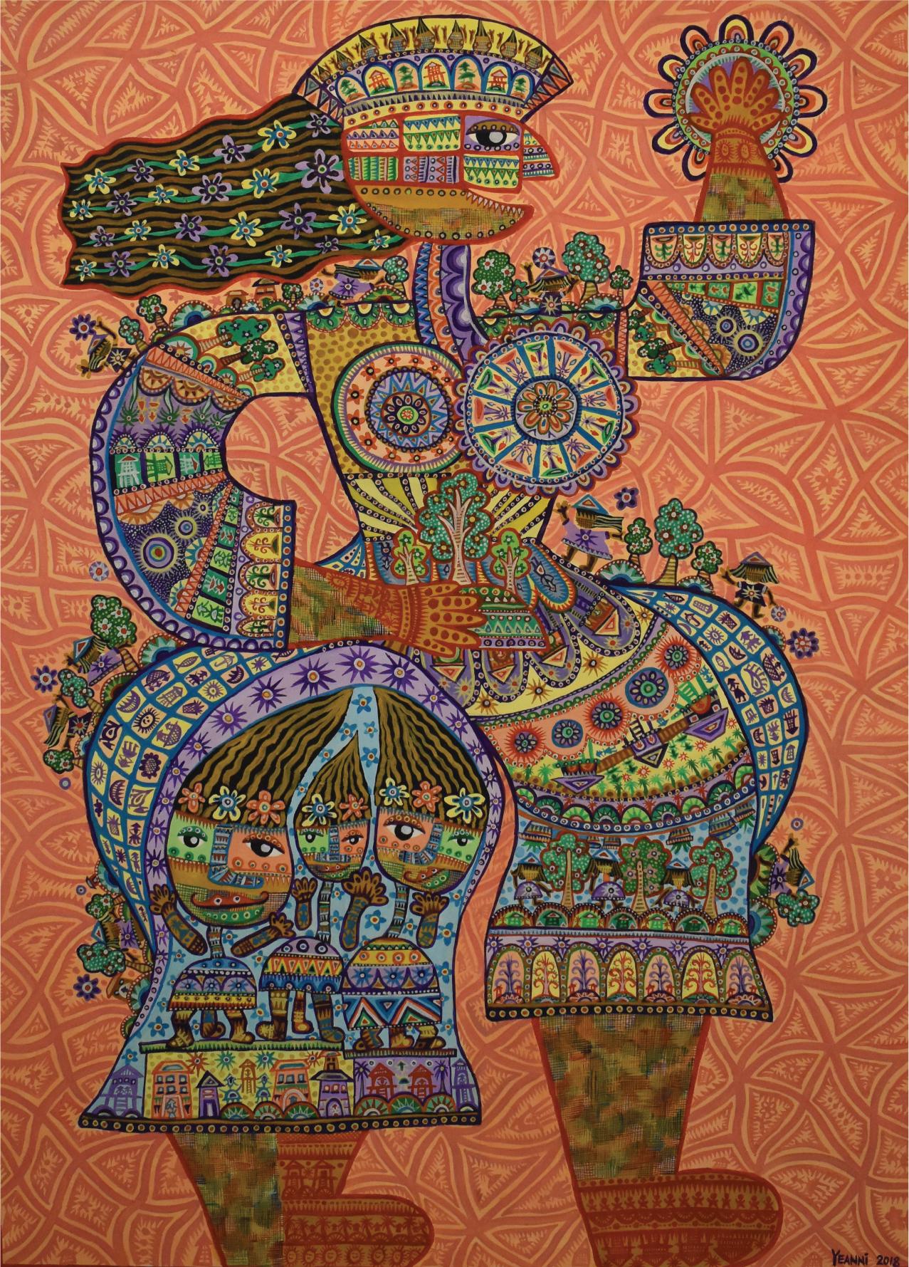 Beauty of Southeast Asian Ethnical Cultures, Dubuffet-liked art brut style