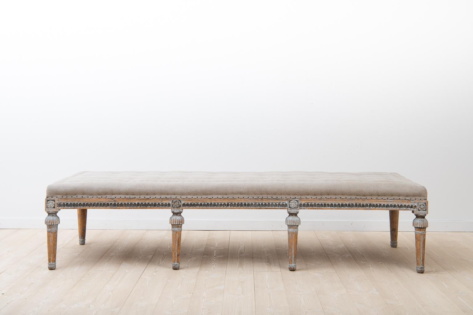 Late 18th Century Year 1800 Swedish Bench in Gustavian Style