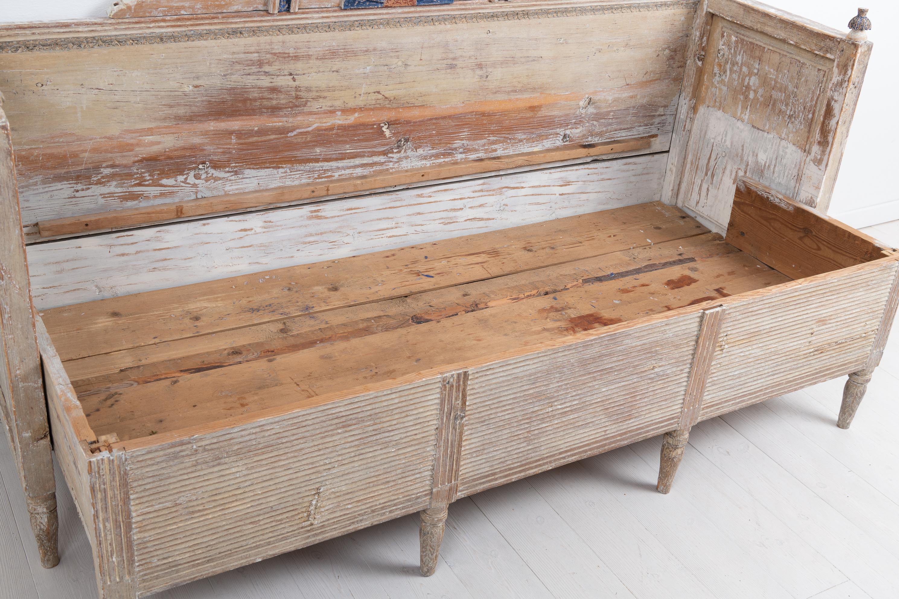 Year 1800 Swedish Gustavian Country Pine Sofa 6