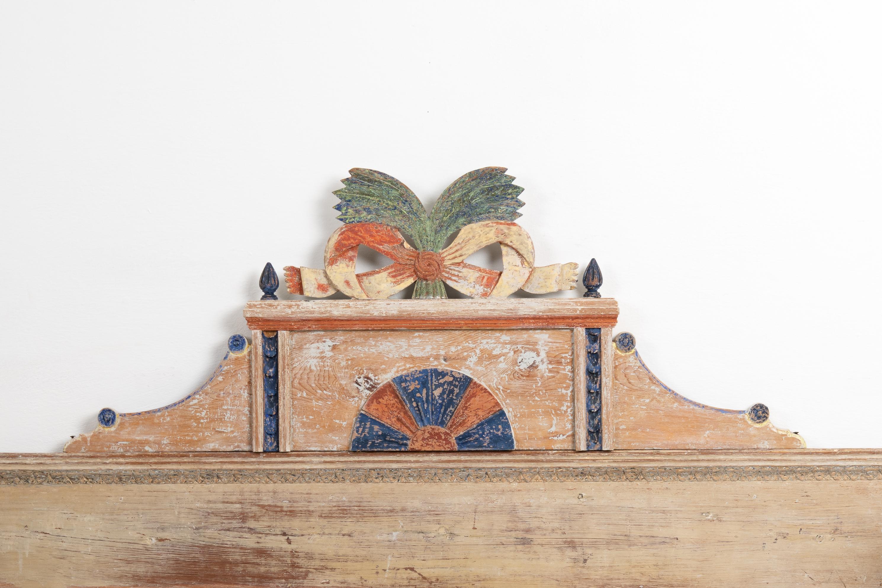 Year 1800 Swedish Gustavian Country Pine Sofa 7