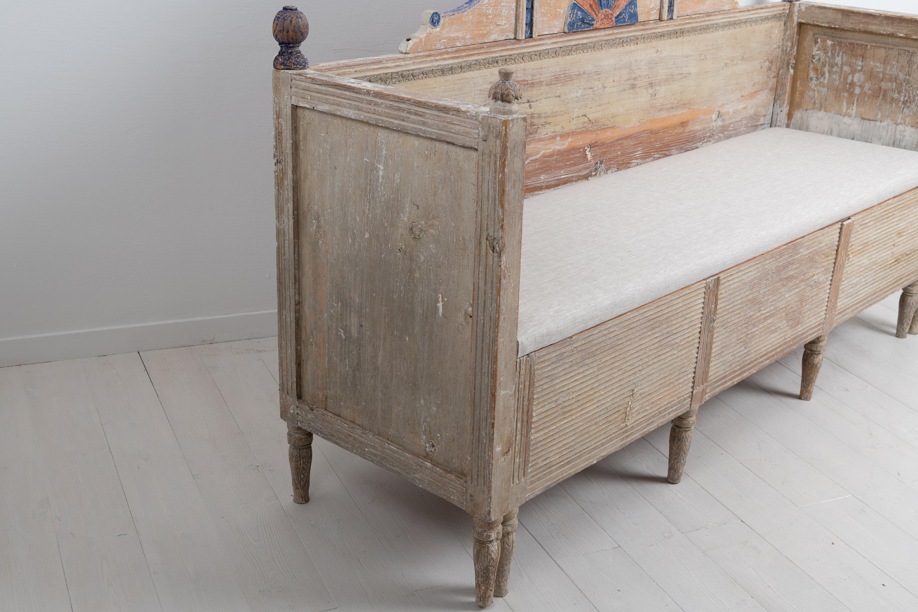 Year 1800 Swedish Gustavian Country Pine Sofa 8