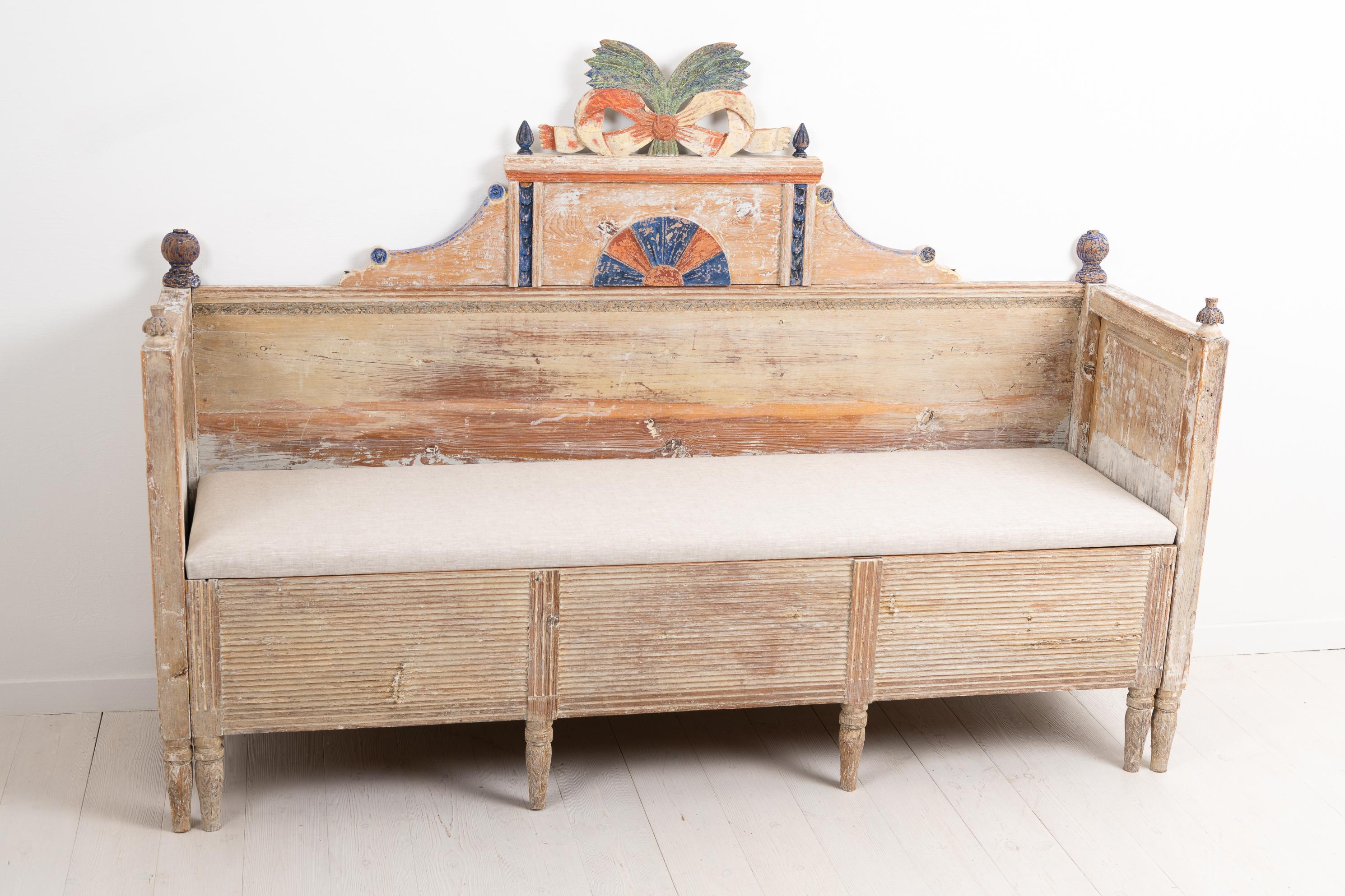 19th Century Year 1800 Swedish Gustavian Country Pine Sofa