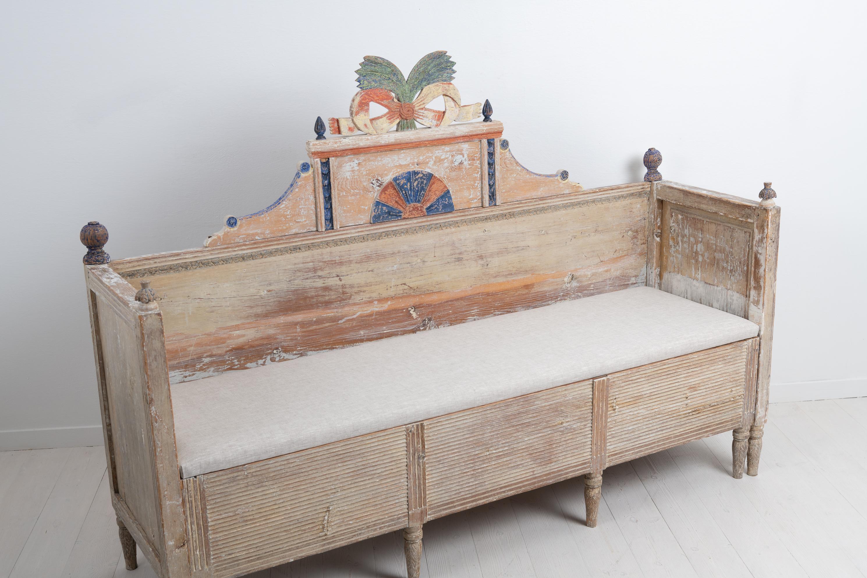 Year 1800 Swedish Gustavian Country Pine Sofa 1