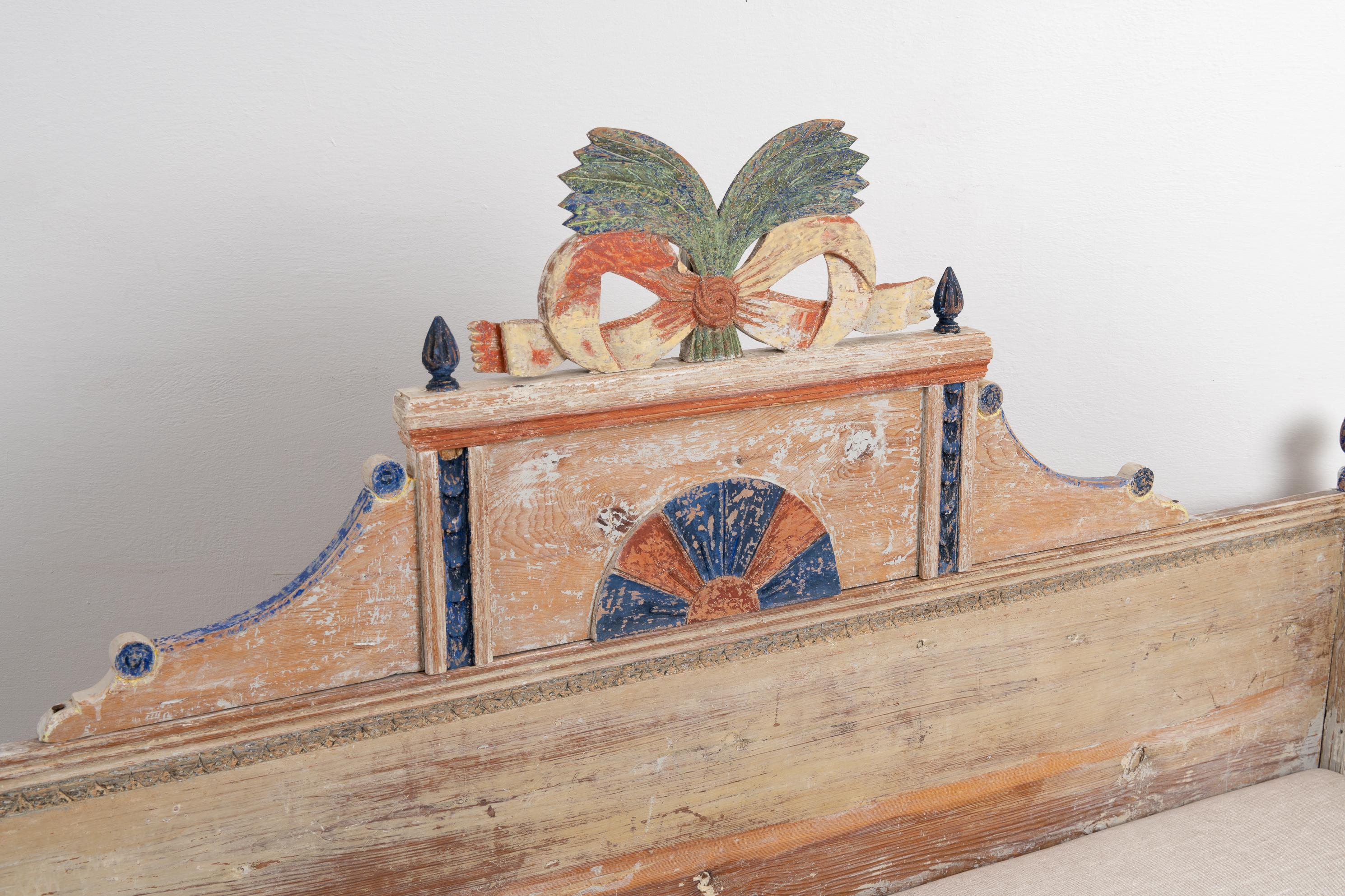 Year 1800 Swedish Gustavian Country Pine Sofa 3