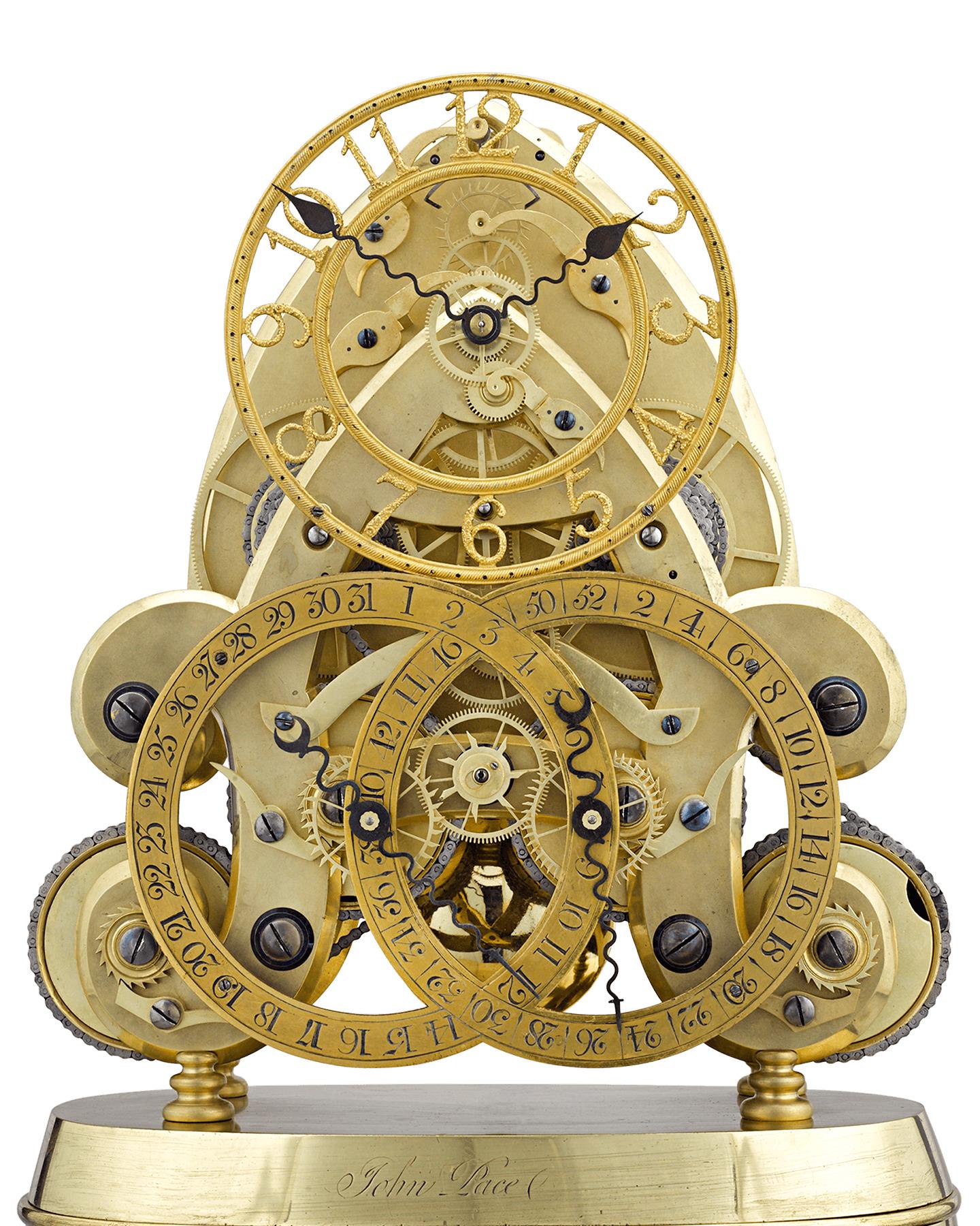 19th Century Year-Going Skeleton Clock by John Pace