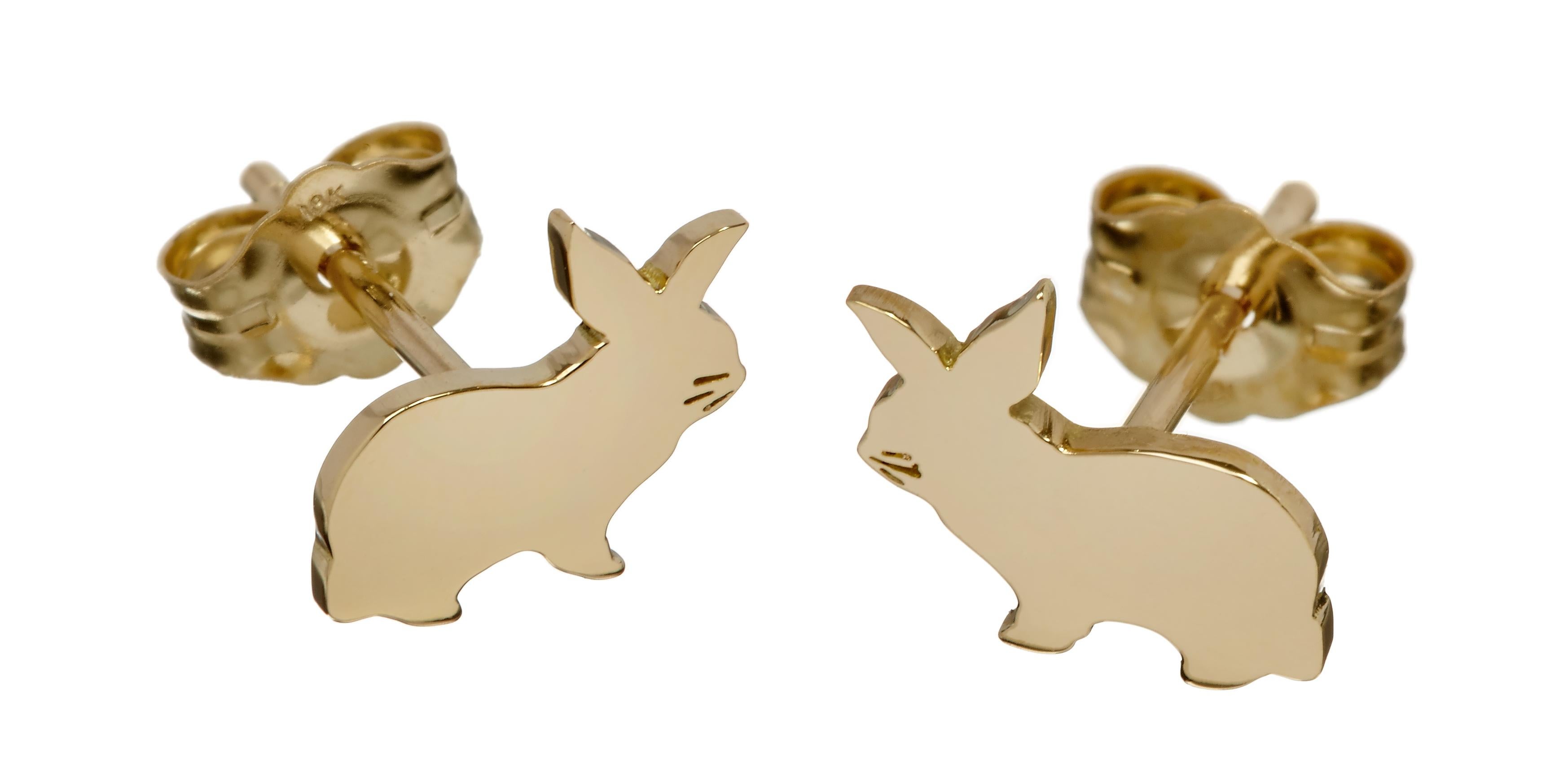 rabbit earrings gold