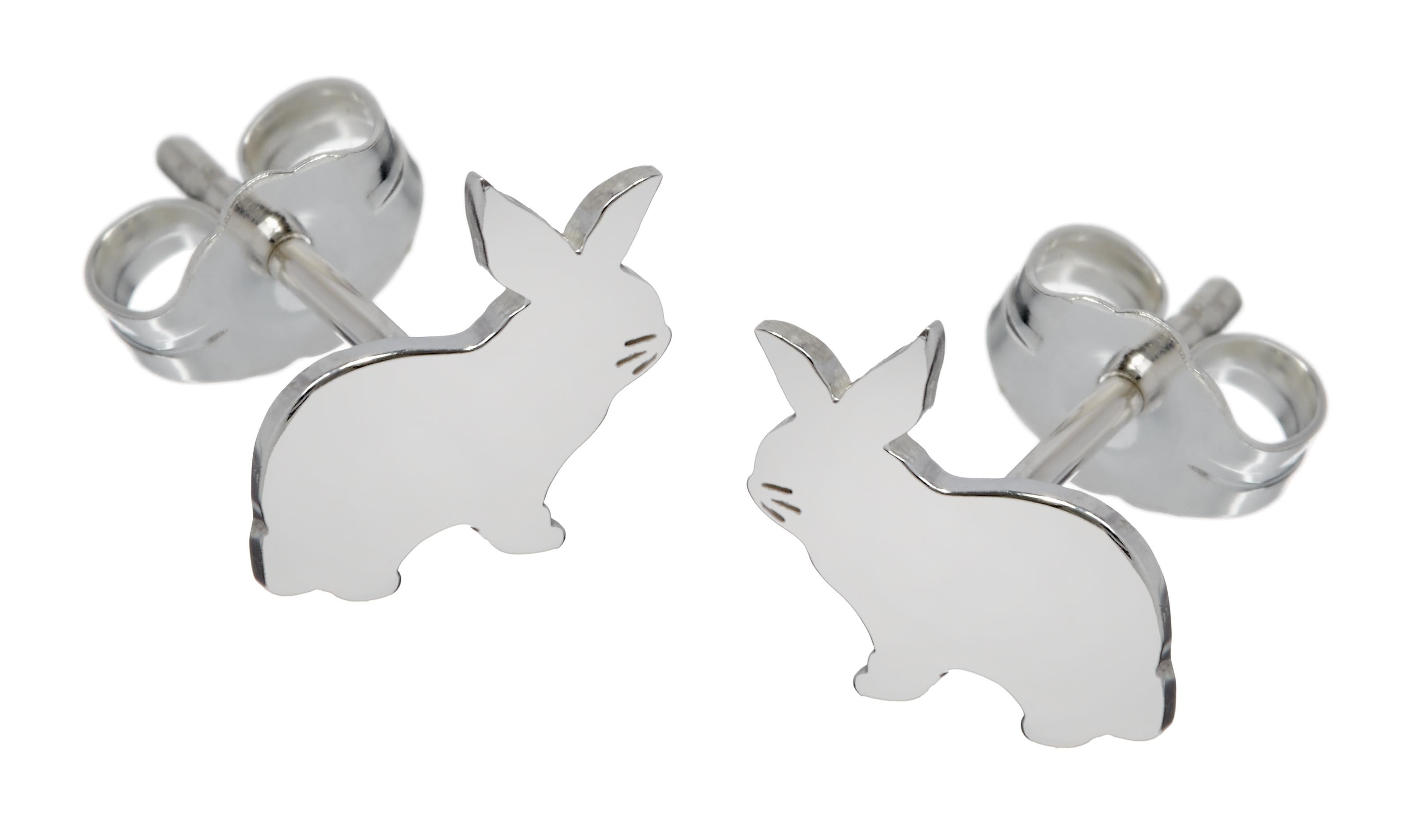 gold rabbit earrings