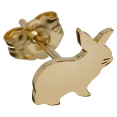 Wendy Brandes 18K Gold Customizable Easter Bunny Single Stud Earring