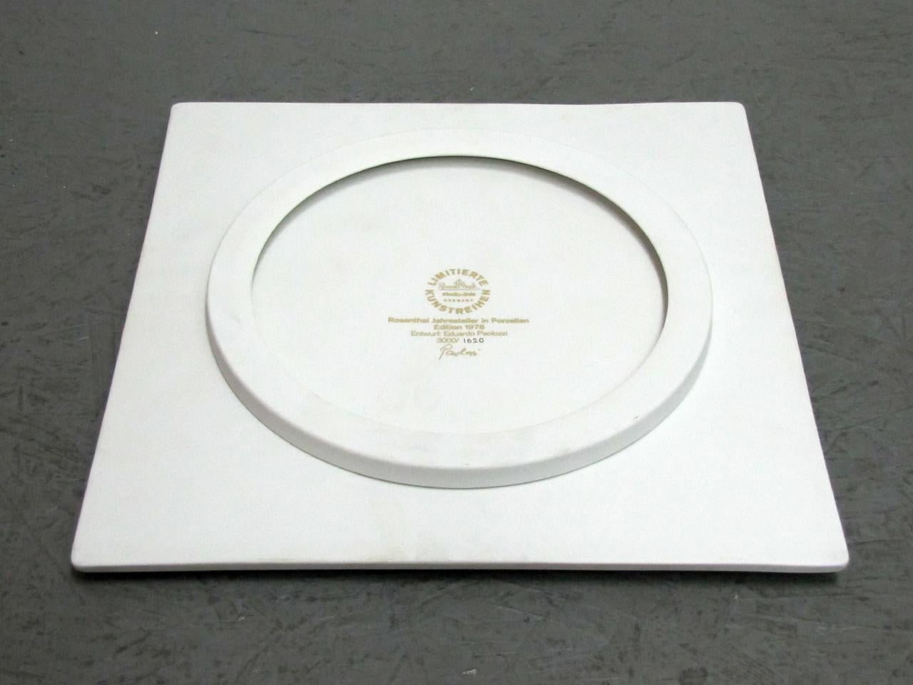 Late 20th Century Year Plate by Eduardo Paolozzi for Rosenthal, 1978 For Sale