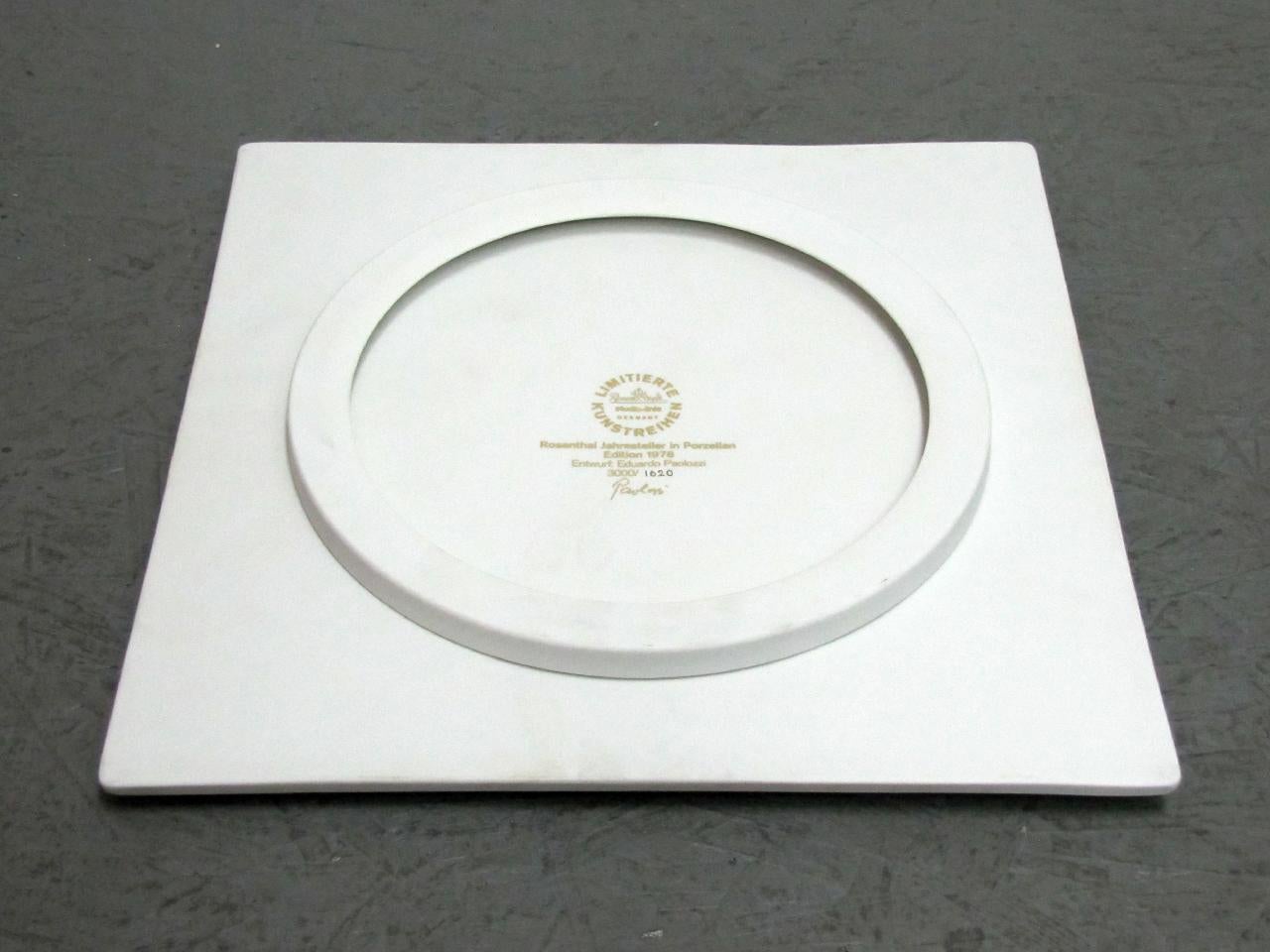 Fine XX secolo Piatto dell'anno di Eduardo Paolozzi per Rosenthal, 1978 in vendita