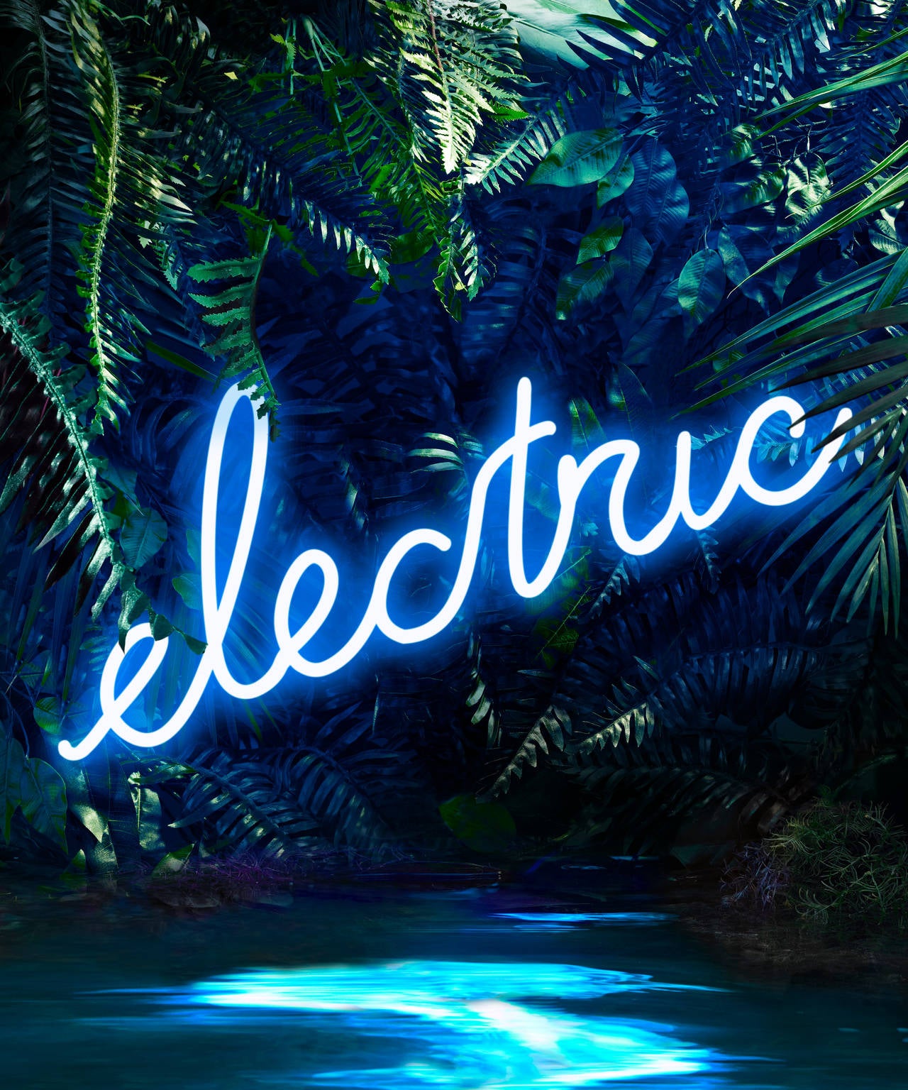 Disco in the Jungle: Electric Blue - Print by Yee Wong