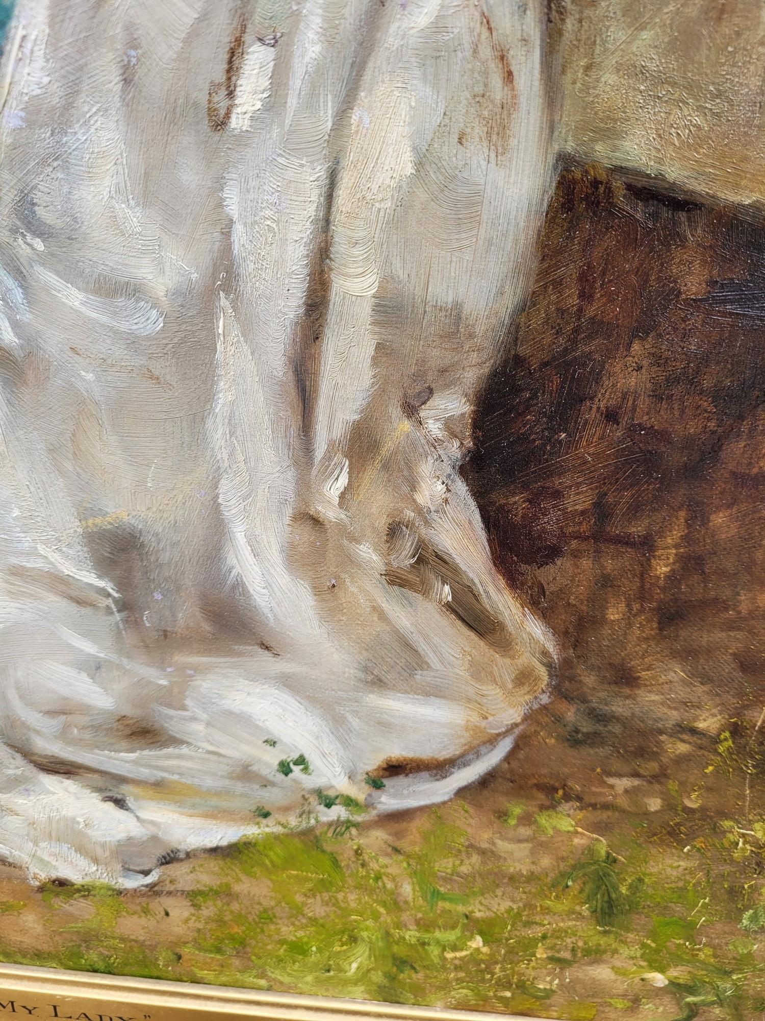 Yeend King, My Lady, Öl auf gerahmter Leinwand, 19. Jahrhundert im Angebot 4