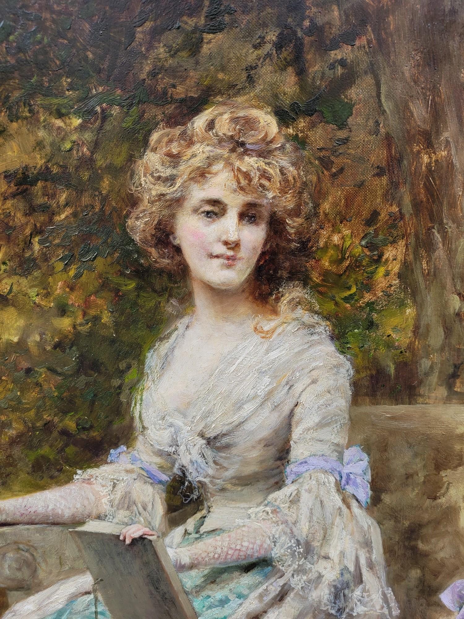 Victorien Yeend King, My Lady, huile sur toile encadrée, XIXe siècle en vente