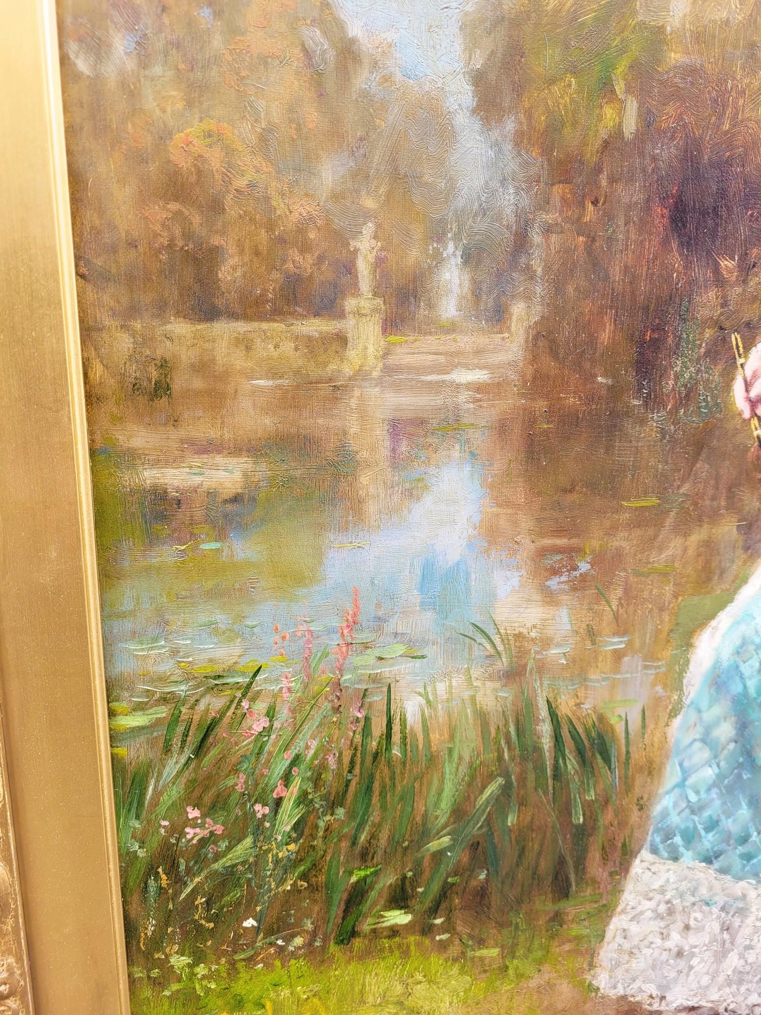 Britannique Yeend King, My Lady, huile sur toile encadrée, XIXe siècle en vente