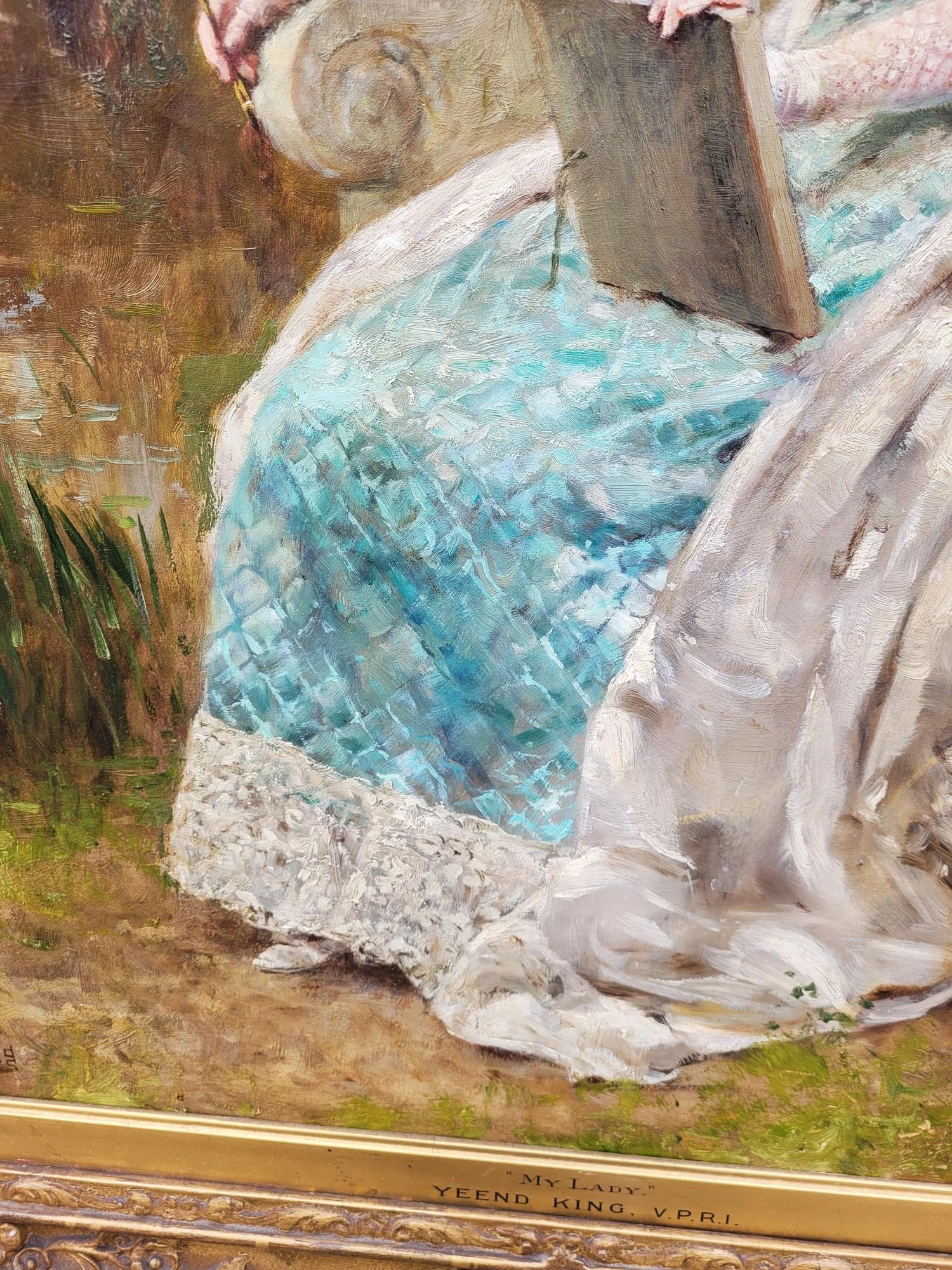 Yeend King, My Lady, huile sur toile encadrée, XIXe siècle Bon état - En vente à MARSEILLE, FR