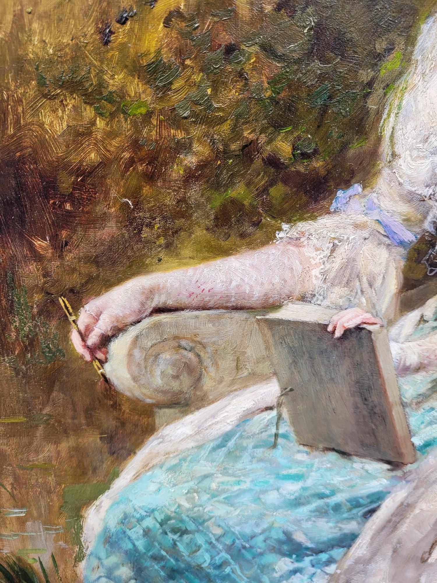 Peinture Yeend King, My Lady, huile sur toile encadrée, XIXe siècle en vente