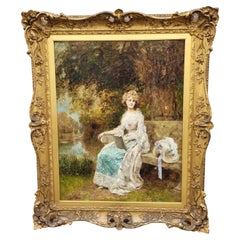 Antique Yeend King, My Lady, Oil On Framed Canvas, 19th Century