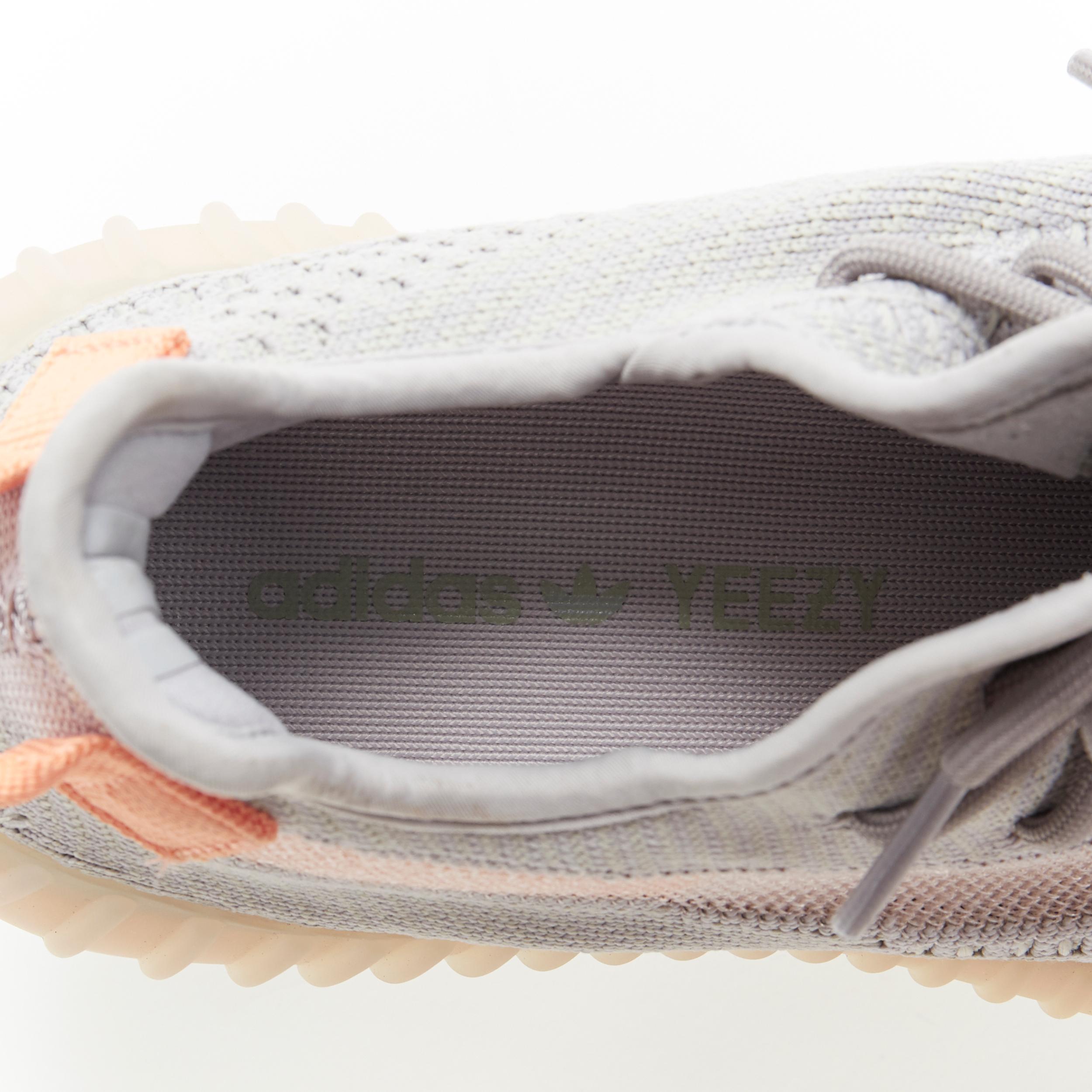 YEEZY 350 V2 Coconut grey peach orange sock knit sneakers upper Kanye Adidas US7 3