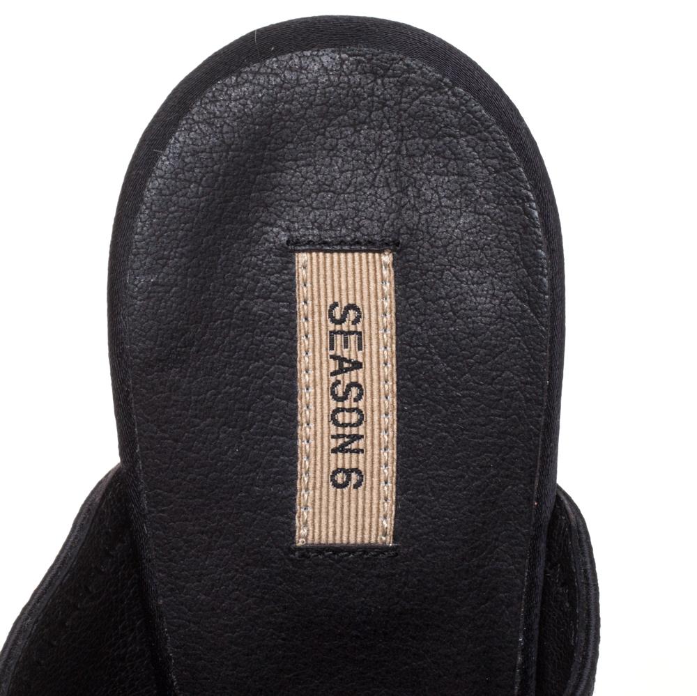 Yeezy Nero Maglia Stretch Stagione 6 Sandali Mule Taglia 41 2