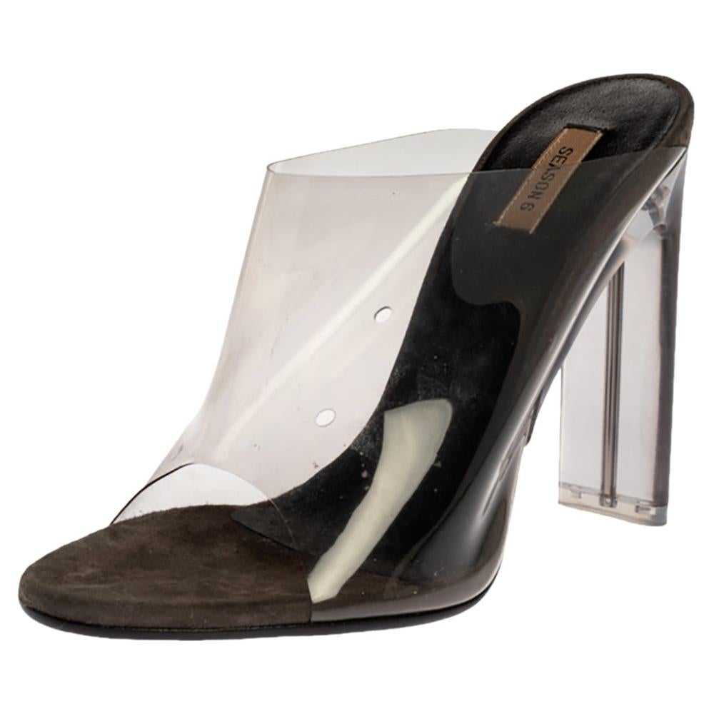 Yeezy Grey PVC Season 6 Mule Sandals Size 36