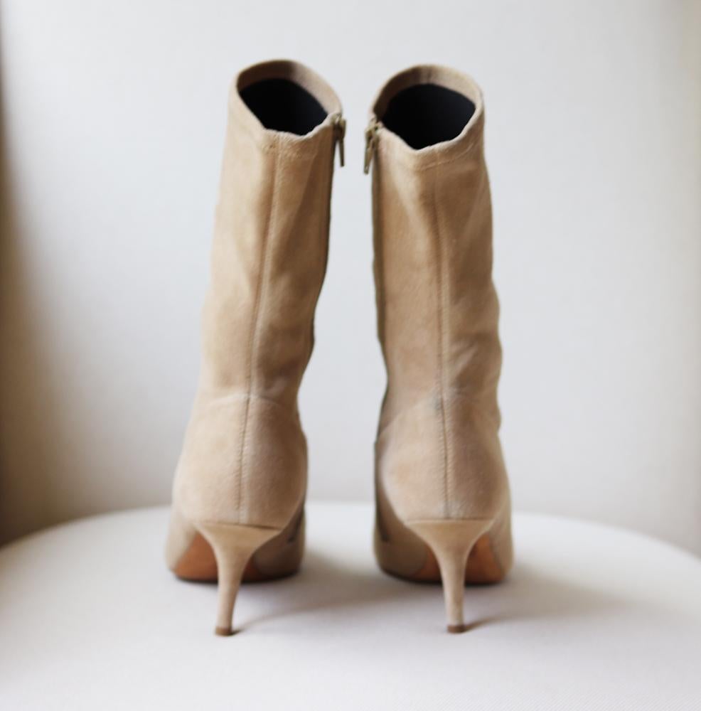 stretch suede boots