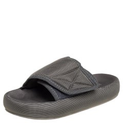Used Yeezy Season 6 Grey Nylon Flat Sandals Size 40