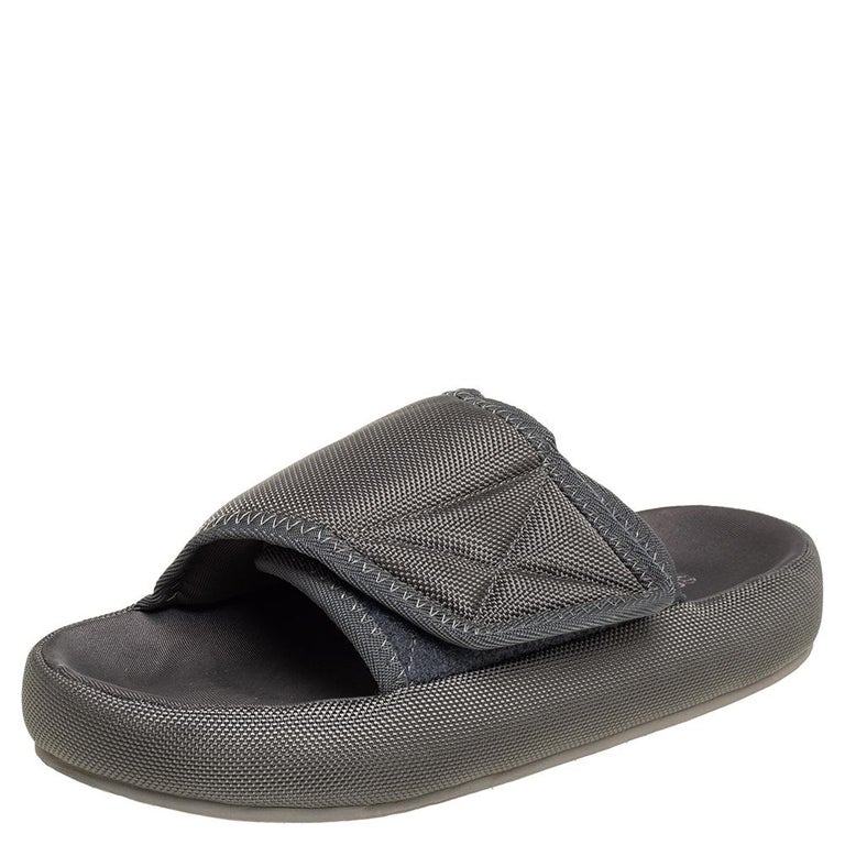 Yeezy Season 6 Grey Nylon Flat Sandals Size 40 at 1stDibs