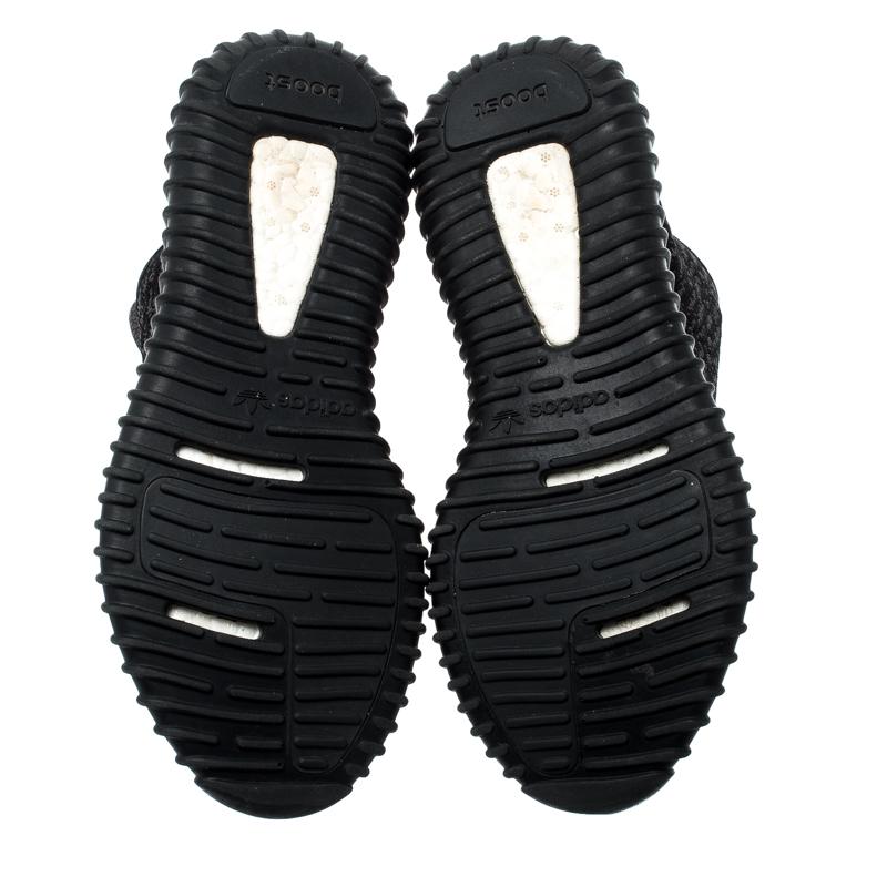 Women's Yeezy x Adidas Black/Grey Cotton Knit Boost 350 Sneakers Size 39.5