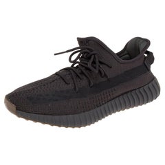 Yeezy x Adidas Black Knit Fabric Boost 350 V2 Sneakers Size 46