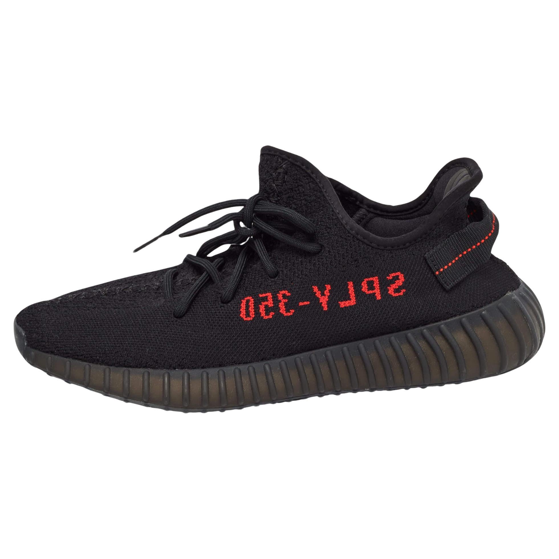 Adidas mens yeezy boost 350 best sale black fabric size 8