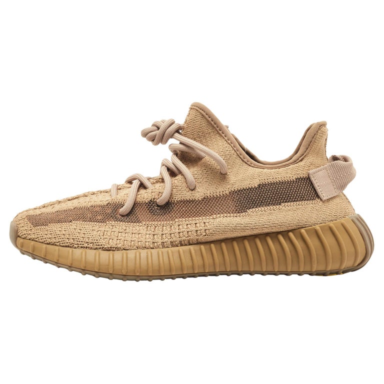 Yeezy x Adidas Brown Mesh and Fabric Boost 350 V2 Earth Sneakers Size 39 1/3  For Sale at 1stDibs